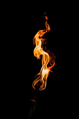 burning torch in the night