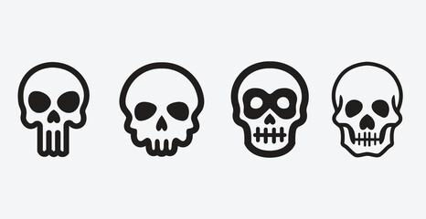 vector of a different versions of a skull minimal and simple