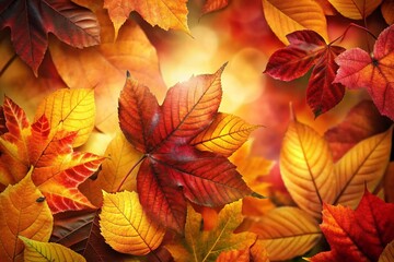 rich hues of autumn foliage with leaves in shades of red orange and gold