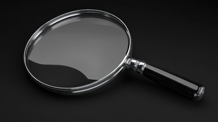 Magnifying glass on black background.