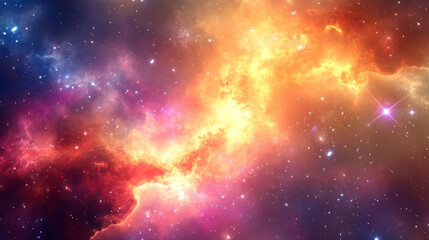 Fototapeta premium vibrant cosmic nebula with colorful interstellar clouds and stars
