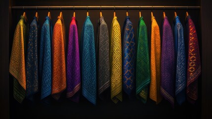 Joseph's Coat of Many Colors Among Blurred Biblical Characters