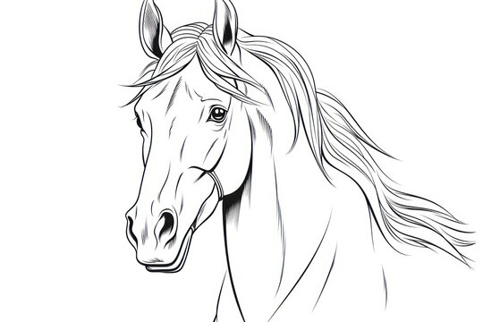 recommend clip art: Horse sketch drawing animal.