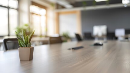 Empty office desk with vacant chairs and monitors, symbolizing layoffs and workplace downsizing. Concept of job loss, corporate restructuring, and economic uncertainty in modern business environment.