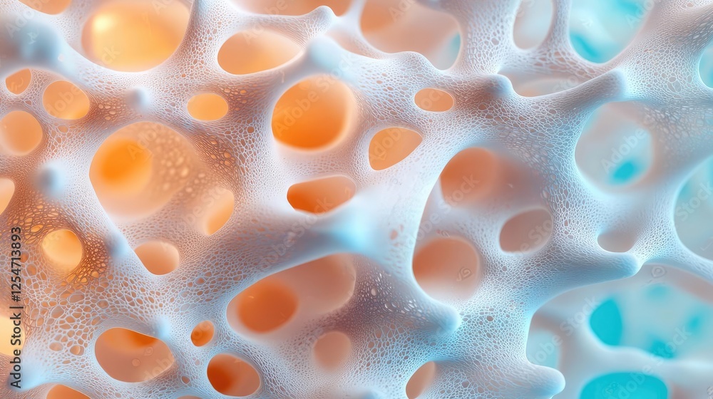 Poster microscopic ocean life microscopic concept. close-up of colorful abstract foam with unique, organic 