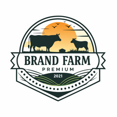 cow farm logo