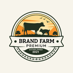 cow farm logo