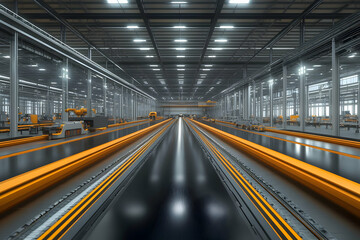 Obraz premium Factory assembly line, automated production