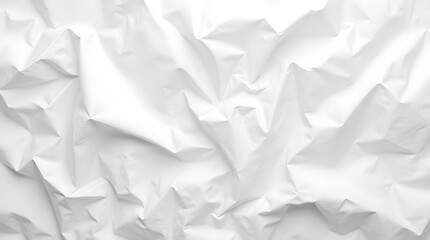 Abstract White Crumpled Paper Texture - Background of Wrinkled Folds and Creases - Light and Shadow
