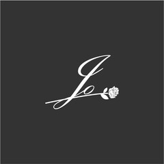 Initial JO art illustration flower design creative