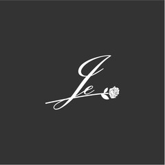 Initial JE art illustration flower design creative