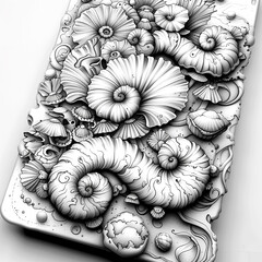 Coloring book flowers doodle style black outline. line art floral black and white background