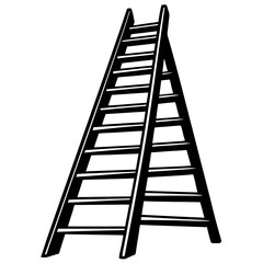 Ladder with a step section silhouette vector illustration 