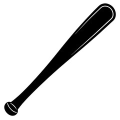 Baseball bat with a concave handle  silhouette vector illustration 