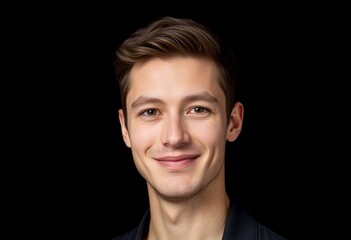 Fototapeta premium Male portrait on black background