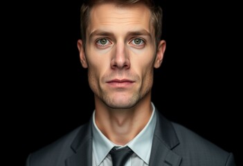 Male portrait on black background