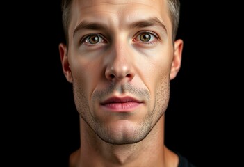 Obraz premium Male portrait on black background