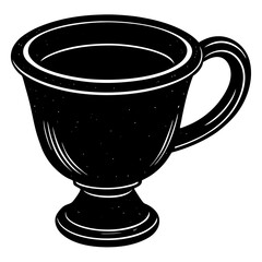 Cup with a handle silhouette vector illustration 