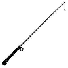 Fishing rod with a grip  silhouette vector illustration 