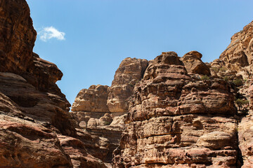 landscapes and rock formations in jordan