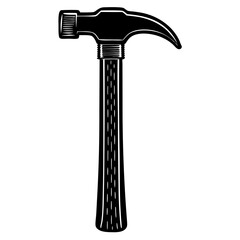Hammer with a handle grip silhouette vector illustration 