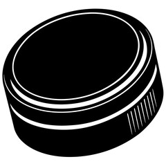 Hockey puck with a surface silhouette vector illustration 
