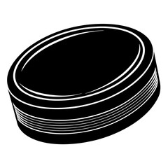 Hockey puck with a surface silhouette vector illustration 