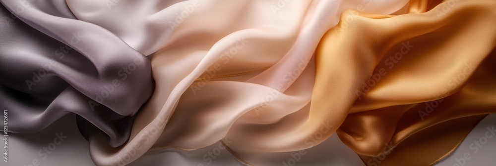 Fototapete elegant flowing silk fabrics create a serene atmosphere with soft lighting and neutral tones for cre