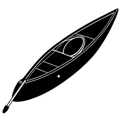 Kayak with a hull silhouette vector illustration 