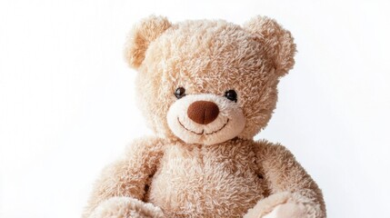 A cute teddy bear with a friendly smile invites warmth and happiness. Perfect for children's toys, nursery decor, or gifts for special occasions