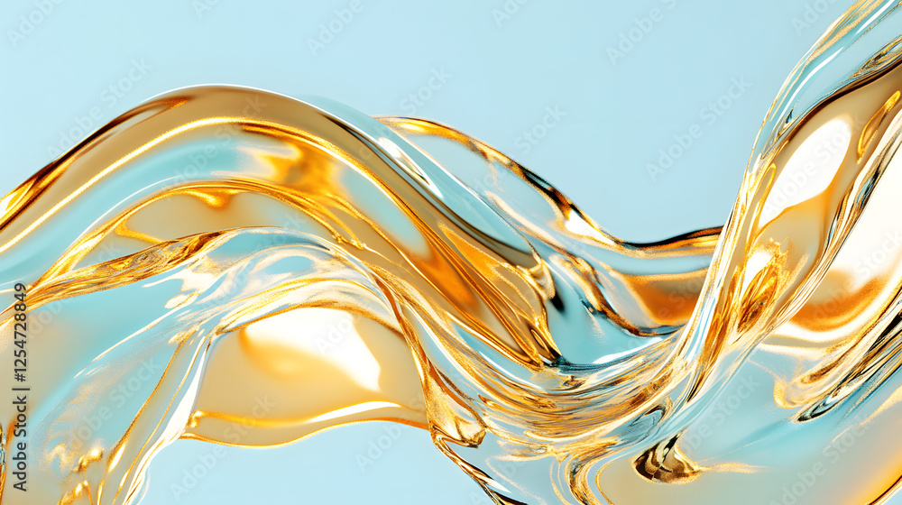 Poster close up of a liquid wave with abstract patterns and textures in vibrant colors and fluid motion