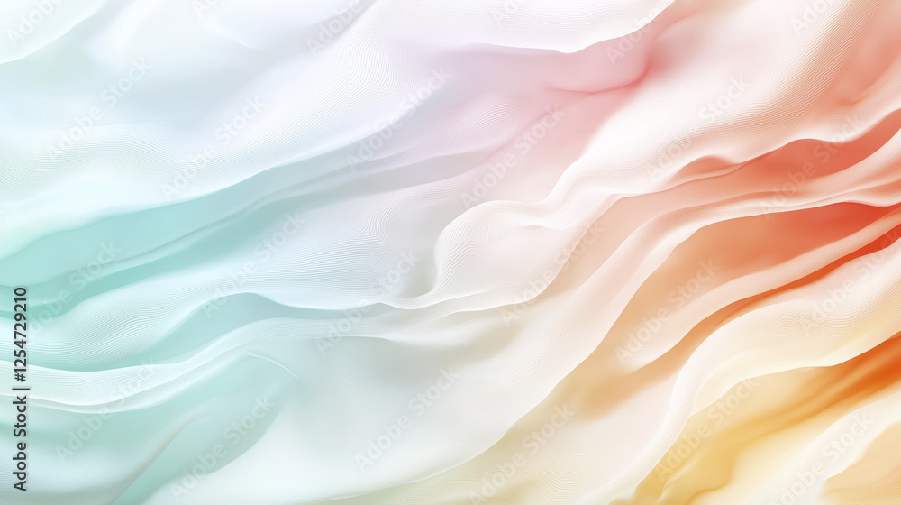 Poster soft pastel waves create serene and calming abstract background