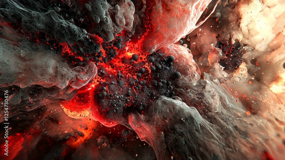 Poster abstract colorful explosion of smoke, fire, and vibrant textures creating a dramatic visual effect i
