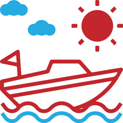 boat art with colorful design