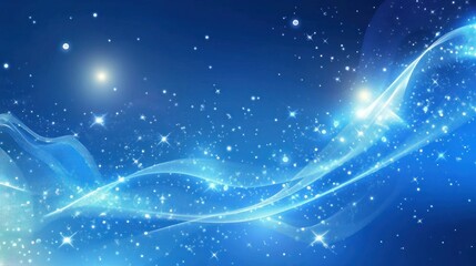 Obraz premium Create a mesmerizing abstract blue background featuring molecular DNA structures, with interconnected dots and lines symbolizing a complex network.