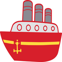 boat art with colorful design