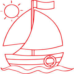boat art with colorful design