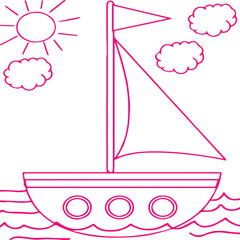 boat art with colorful design