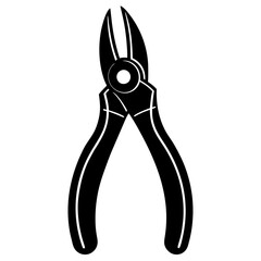 Pliers with a gripping end silhouette vector illustration 