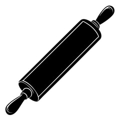 Rolling pin with concave grips silhouette vector illustration 