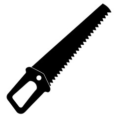  Saw with a blade edge silhouette vector illustration 