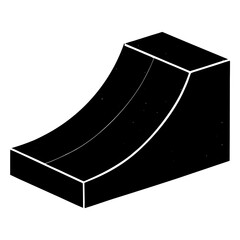 Skateboard ramp with a transition  silhouette vector illustration 