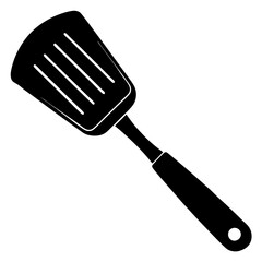 Spatula with a flipping end silhouette vector illustration 