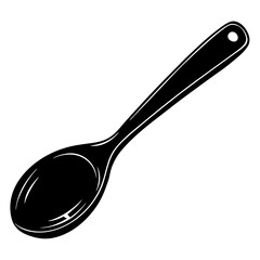 Spoon with a scoop design silhouette vector illustration 