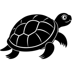 Turtle with a shell design silhouette vector illustration 