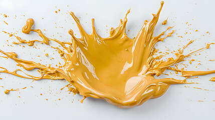 Obraz premium Caramel splash, white background, food photography, dessert