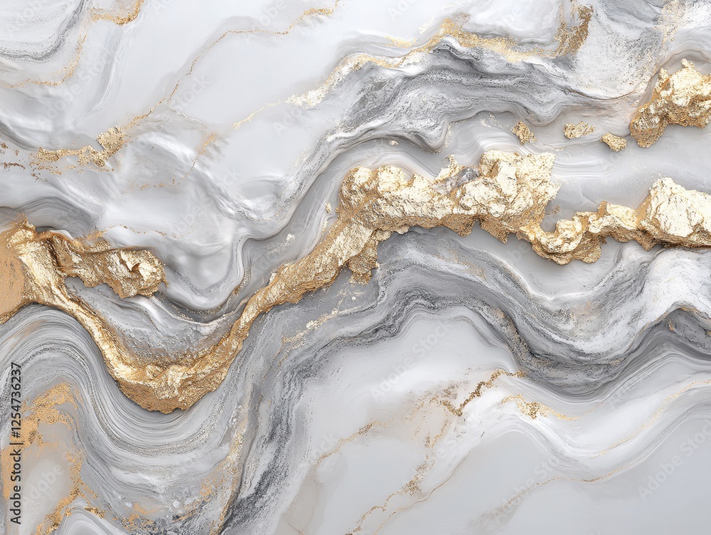 Poster abstract marble texture with gold accents flowing in a fluid and elegant pattern on a light backgrou