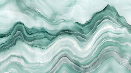 Obraz premium Green and white marble background with tulip flowers creating a serene and calming atmosphere