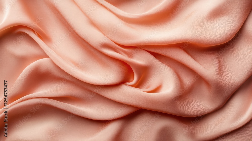 Poster flowing silk fabrics draping elegantly on a neutral background with soft lighting and plenty of blan
