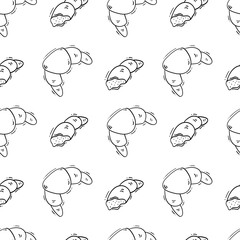 bakery seamless pattern. doodle bread seamless pattern. doodle bakery background